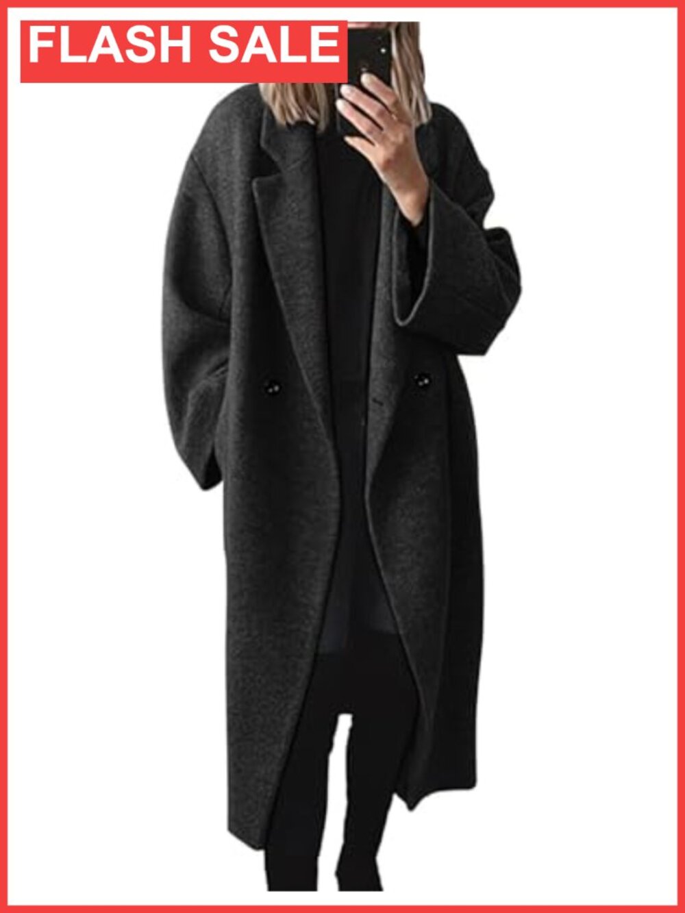 Women's 30% Wool Blend Knee-Length Peacoat Office Casual Coat